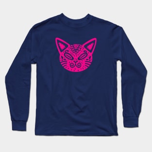 Colorful Alebrije Cat Head Long Sleeve T-Shirt